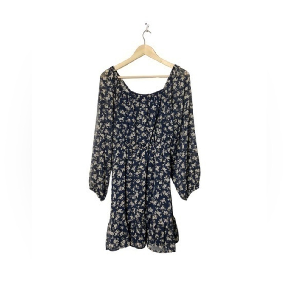 Banana Republic ditsy floral mini dress XS‎ peasant sleeve cottage